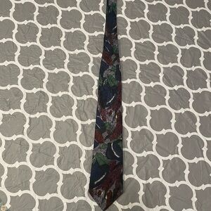 100% Silk Vintage Neck Tie Floral Pattern Cambridge Classics For Mervyns